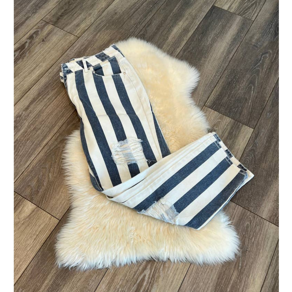 Pac Sun Stripe Mom Jeans